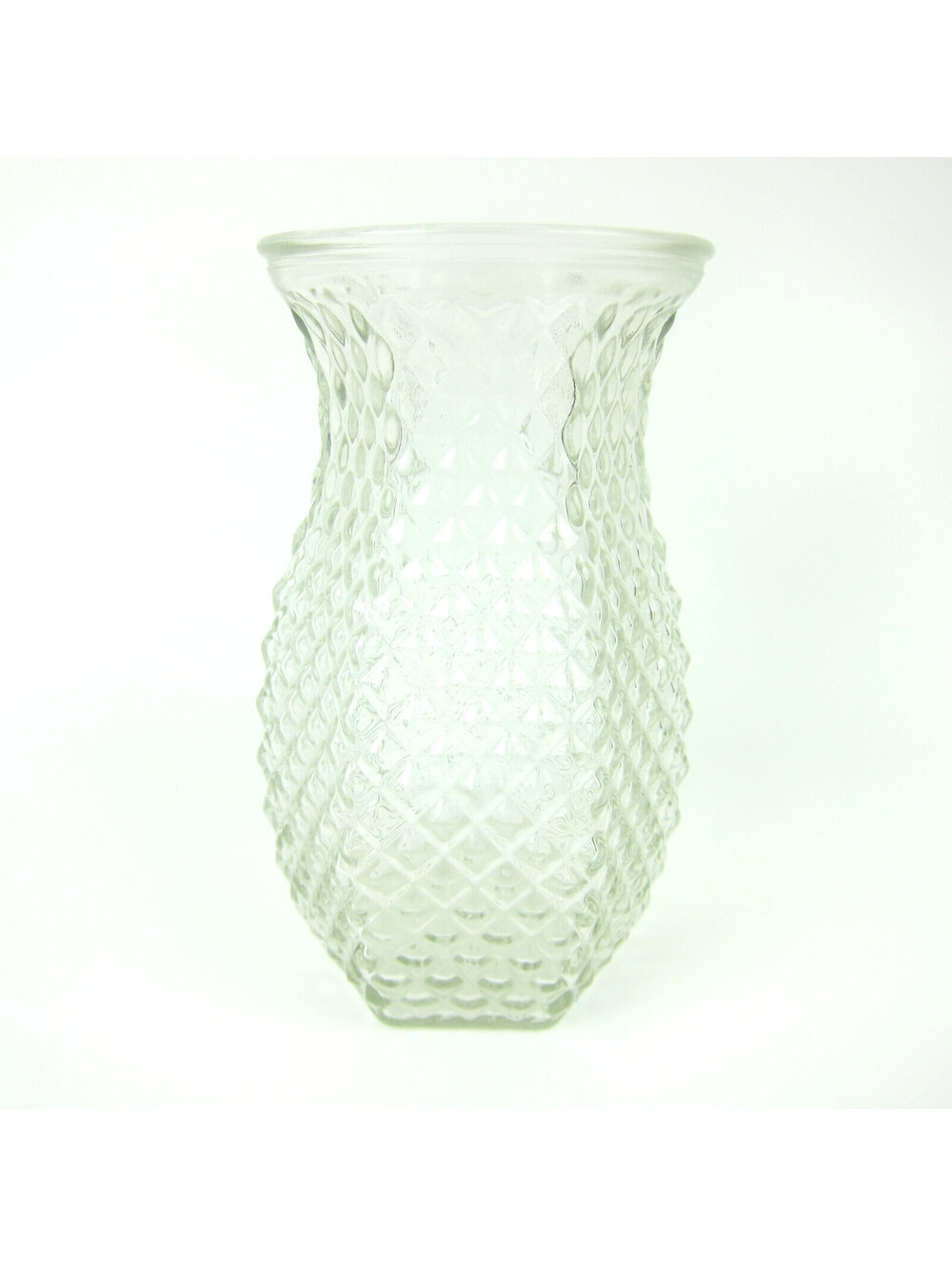 Vintage Hoosier Glass Vase Diamond Pattern Pineapple 6" Mid-Century Modern 1950s - Picture 11 of 11